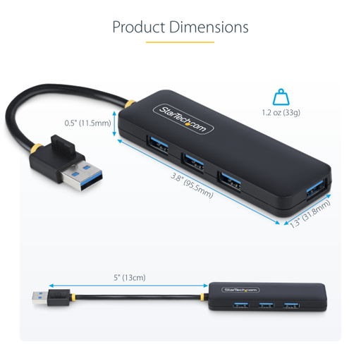 4-Port USB-A Hub Bus Powered 5Gbps