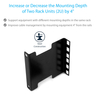 Rail Depth Adapter for Racks - 4 in - 2U