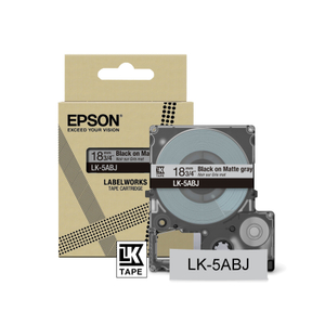 Epson, 5ABJ Black on MatLight Gray Tape 18mm