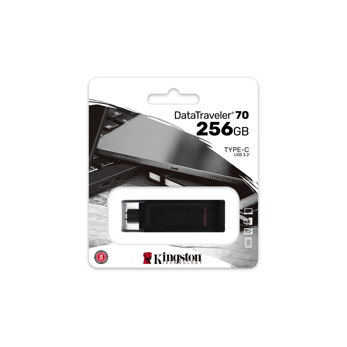 256GB USB-C 3.2 Gen 1 DataTraveler 70