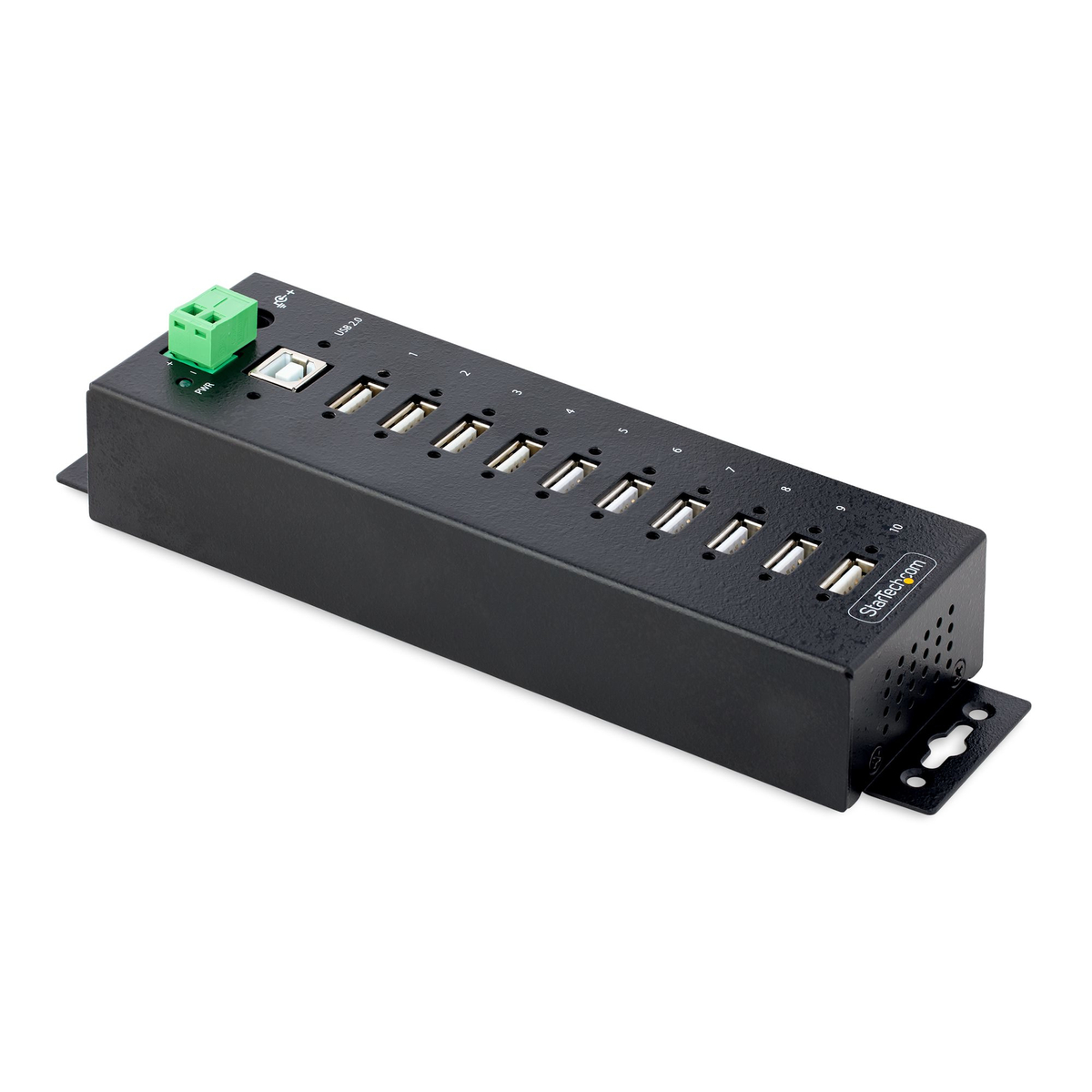 10-Port Industrial USB 2.0 HUB Metal