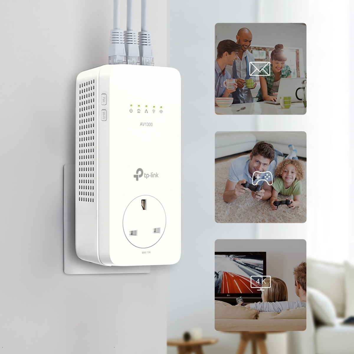 AV1300 Gigabit Powerline Wi-Fi Extender