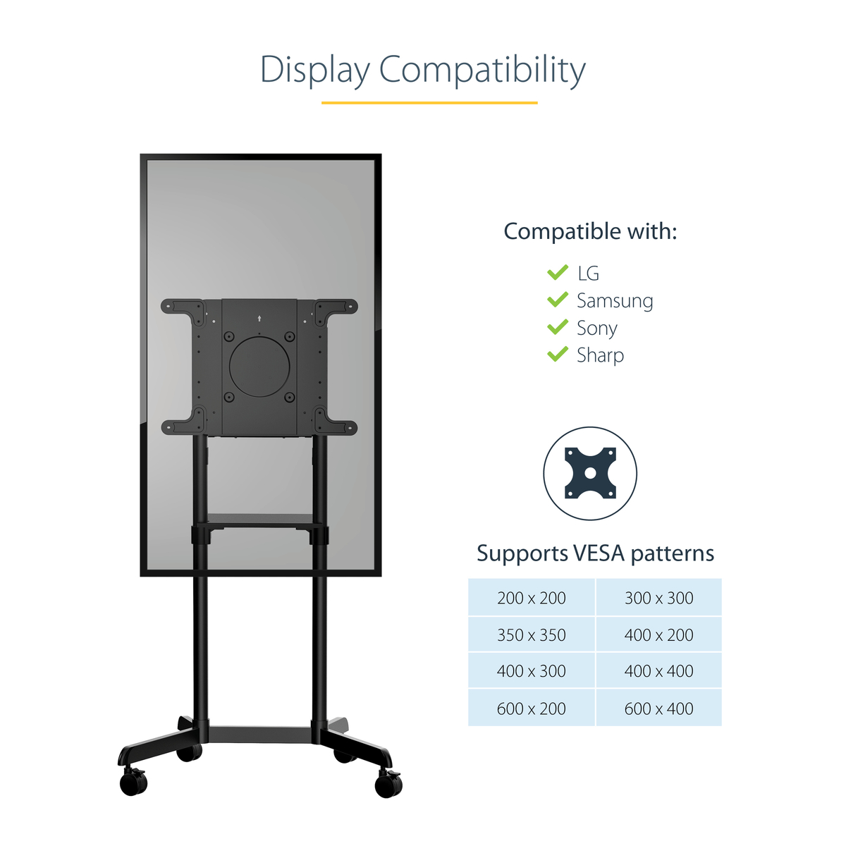 Mobile TV Cart/Stand 37-70in VESA Mount