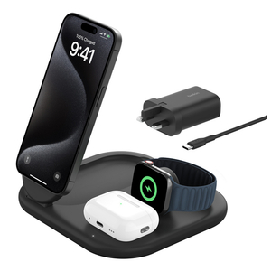 Belkin, 15W Qi2 3in1 WirelessfoldCharge Stnd Blk
