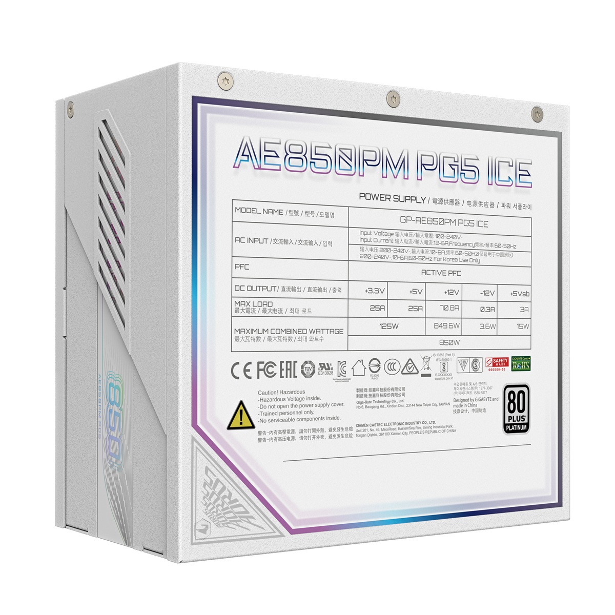 PSU 850W AORUS ELITE ICE 3.1 ATX MOD80+P
