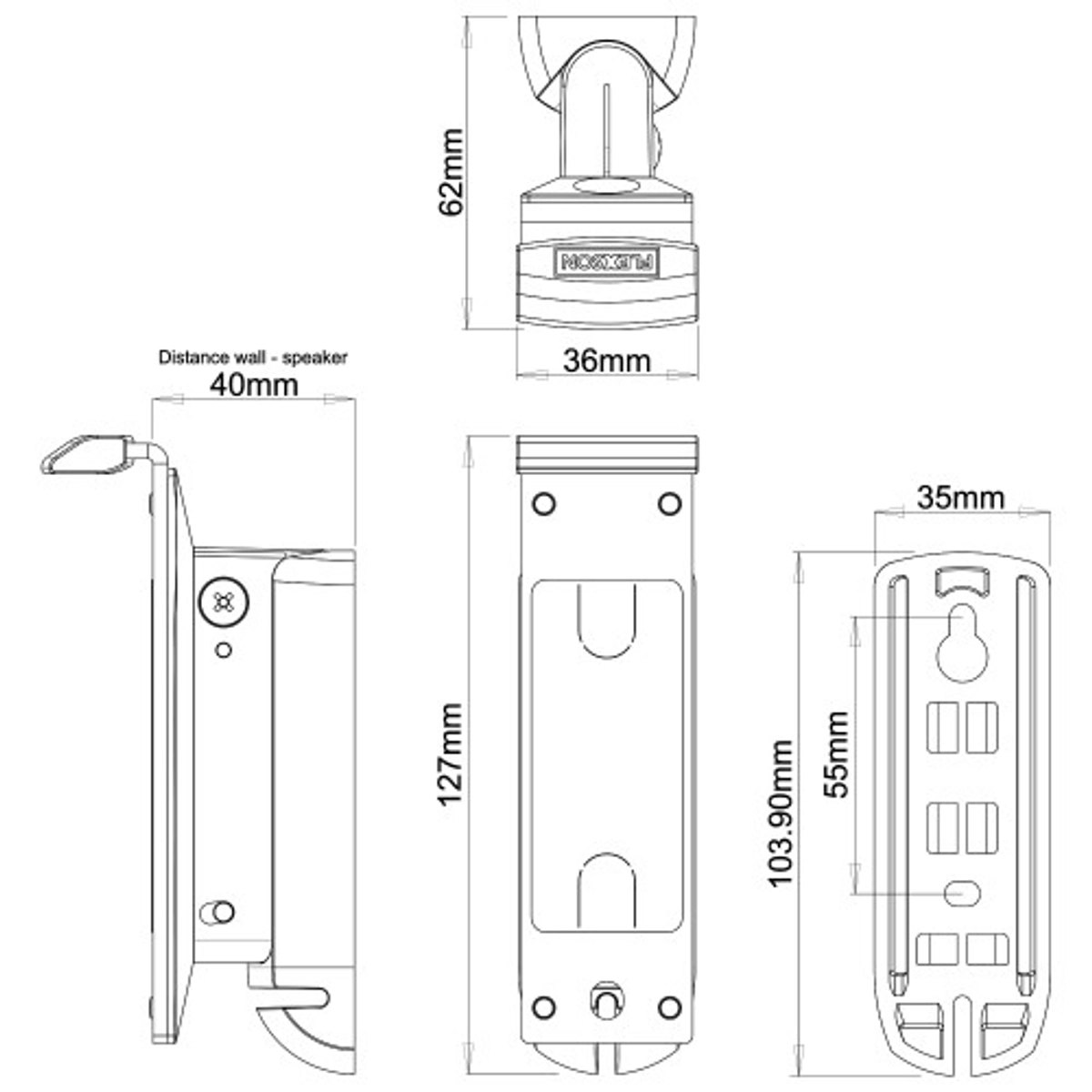 Wall Mount ONE Black Pair