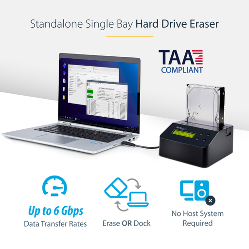 SATA Drive Eraser and Dock - 4Kn Support