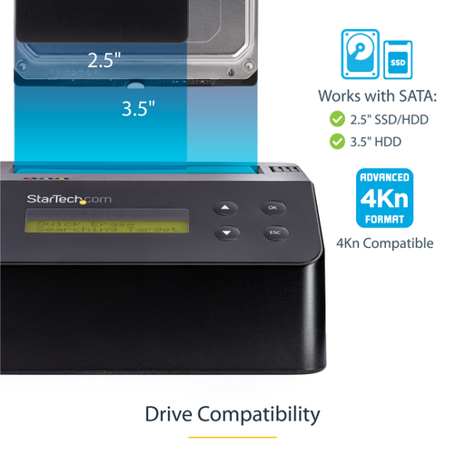 SATA Drive Eraser and Dock - 4Kn Support