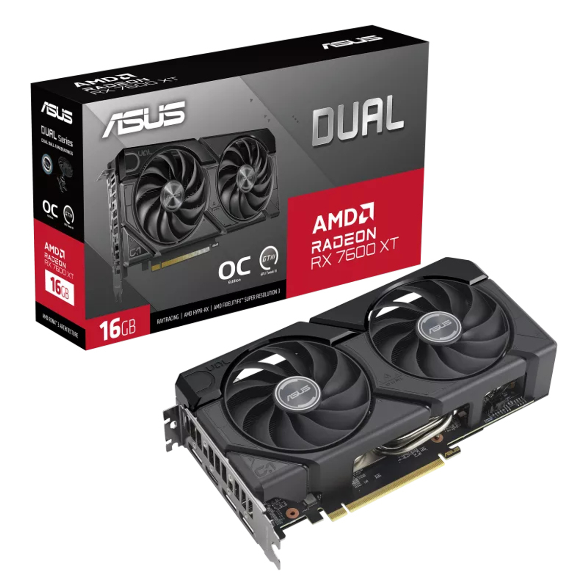 GPU AMD RX7600XT DUAL 16GB Fan