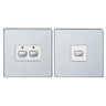 MiHome Chrome 2 Gang Light Switch 2-way