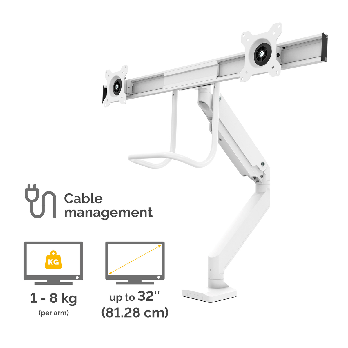 Eppa Crossbar Monitor Arm - White