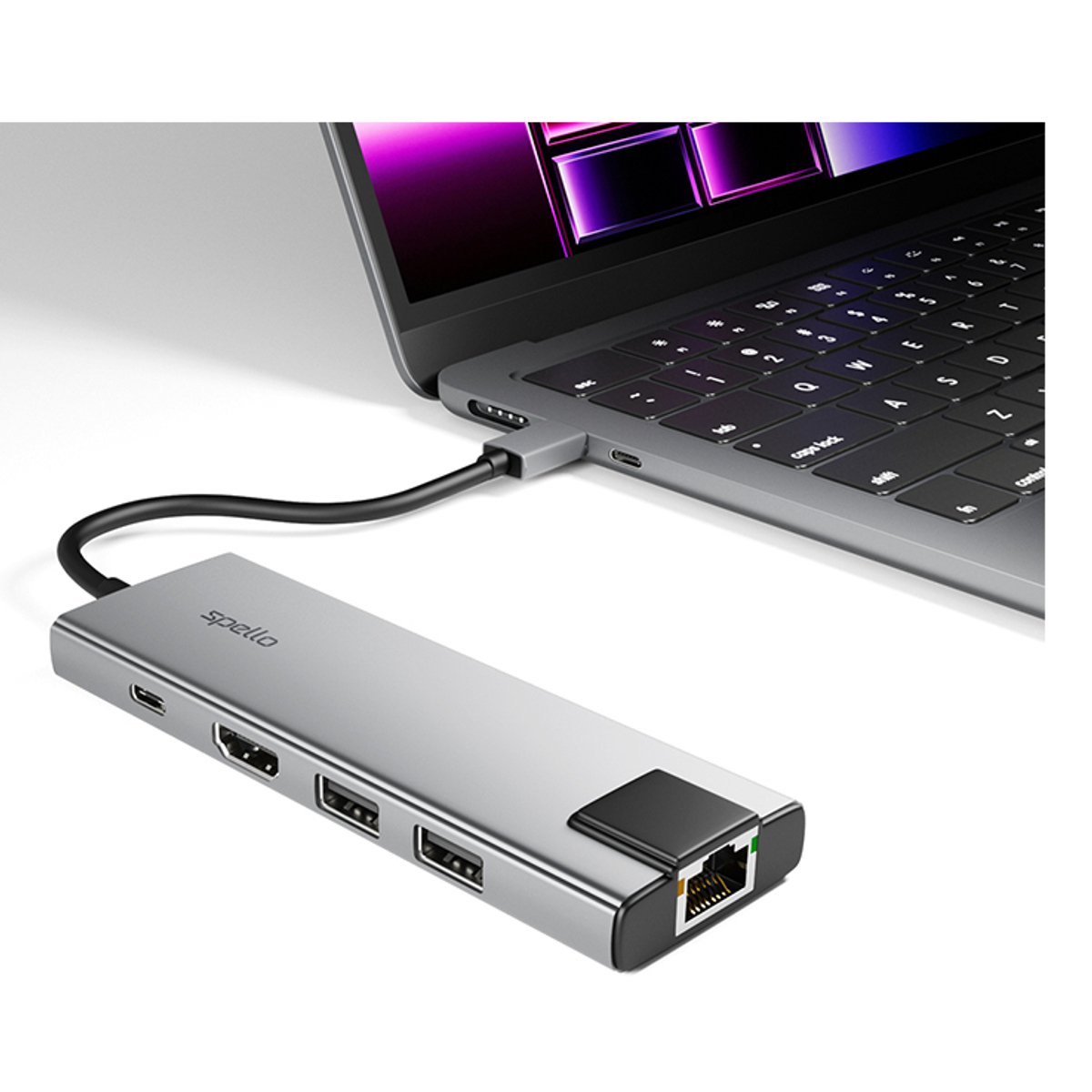 Spello USB-C Hub 9in1 -space grey
