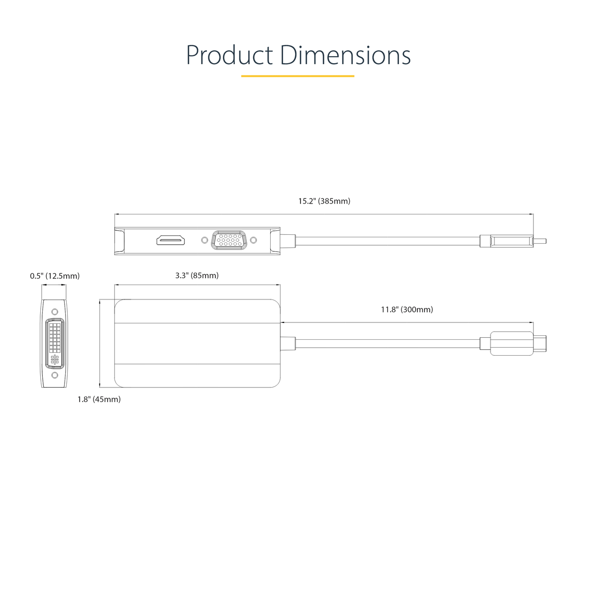 USB C Video Adapter HDMI/VGA/DVI