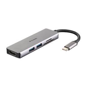 D-Link, 5-in-1 USB-C Hub -HDMI/SD+MicroSD Reader