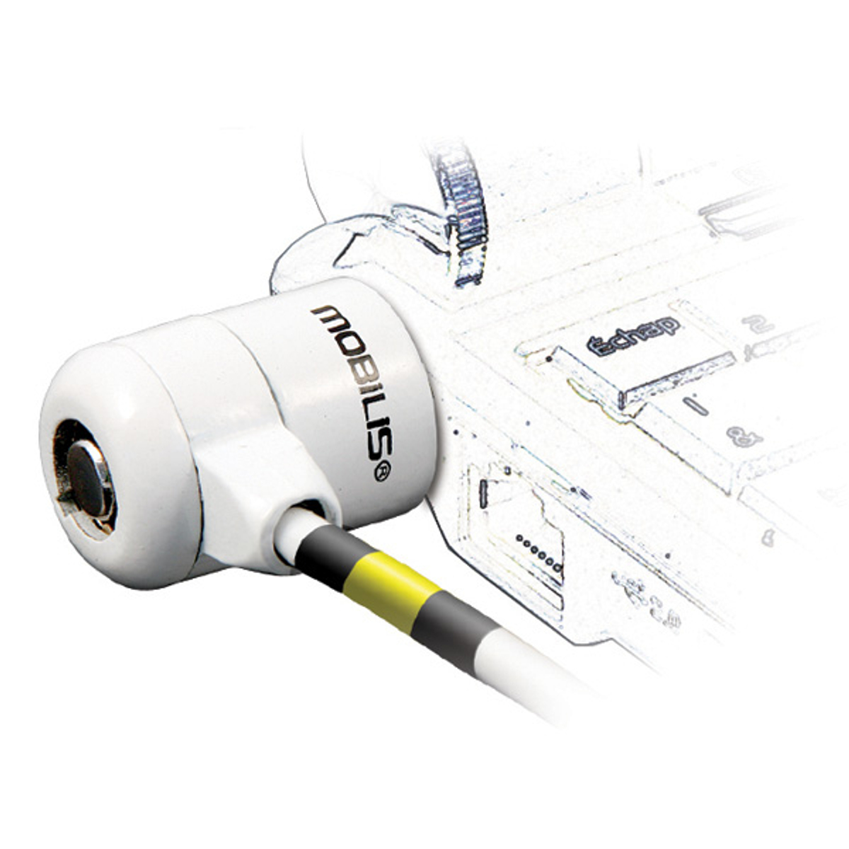 Corporate Cable T- lock Key 1.8m White