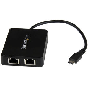 Startech, Dual USB-C to GbE Adapter w/ USB port