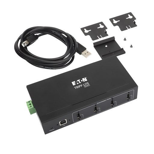 4PT INDST USB Hub 15 KV ESD Wall/DIN MNT