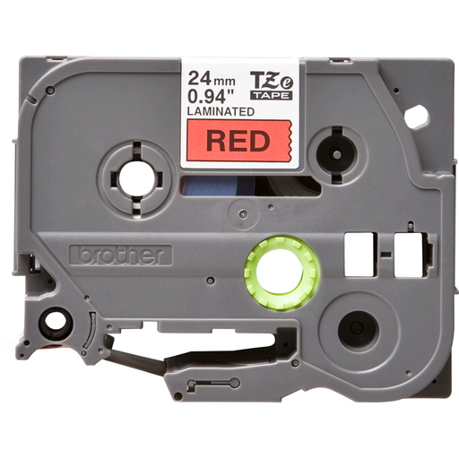 TZE451 24mm Black On Red Label Tape