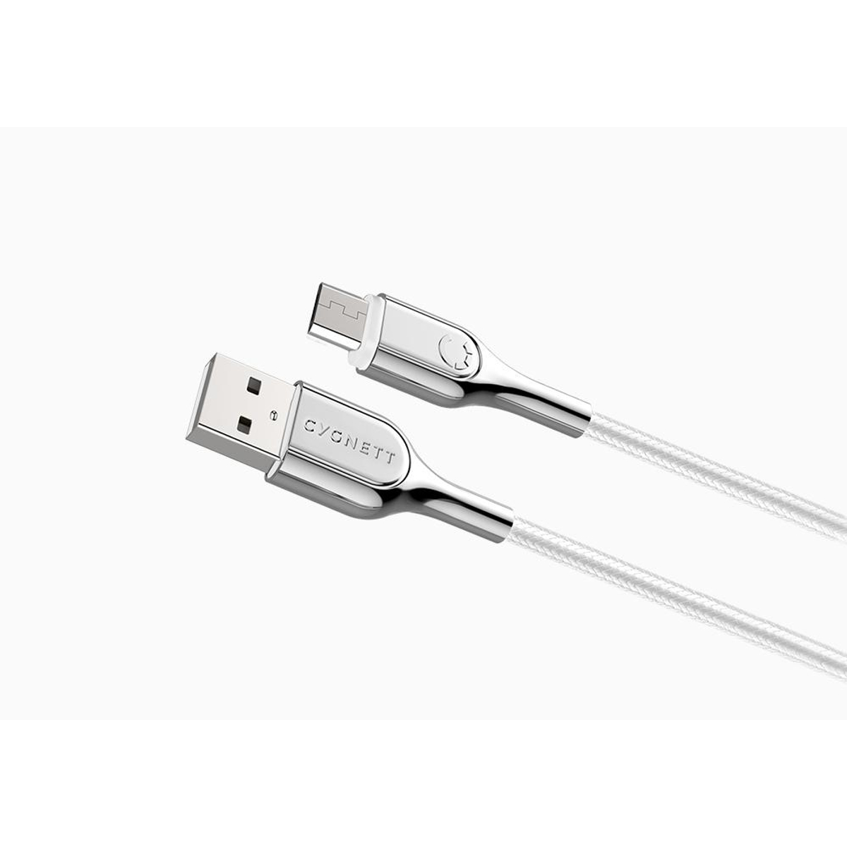 Armoured Micro to USB-A Cable 1M -White