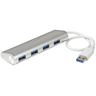 4Pt Portable USB 3.0 Hub w/Builtin Cable