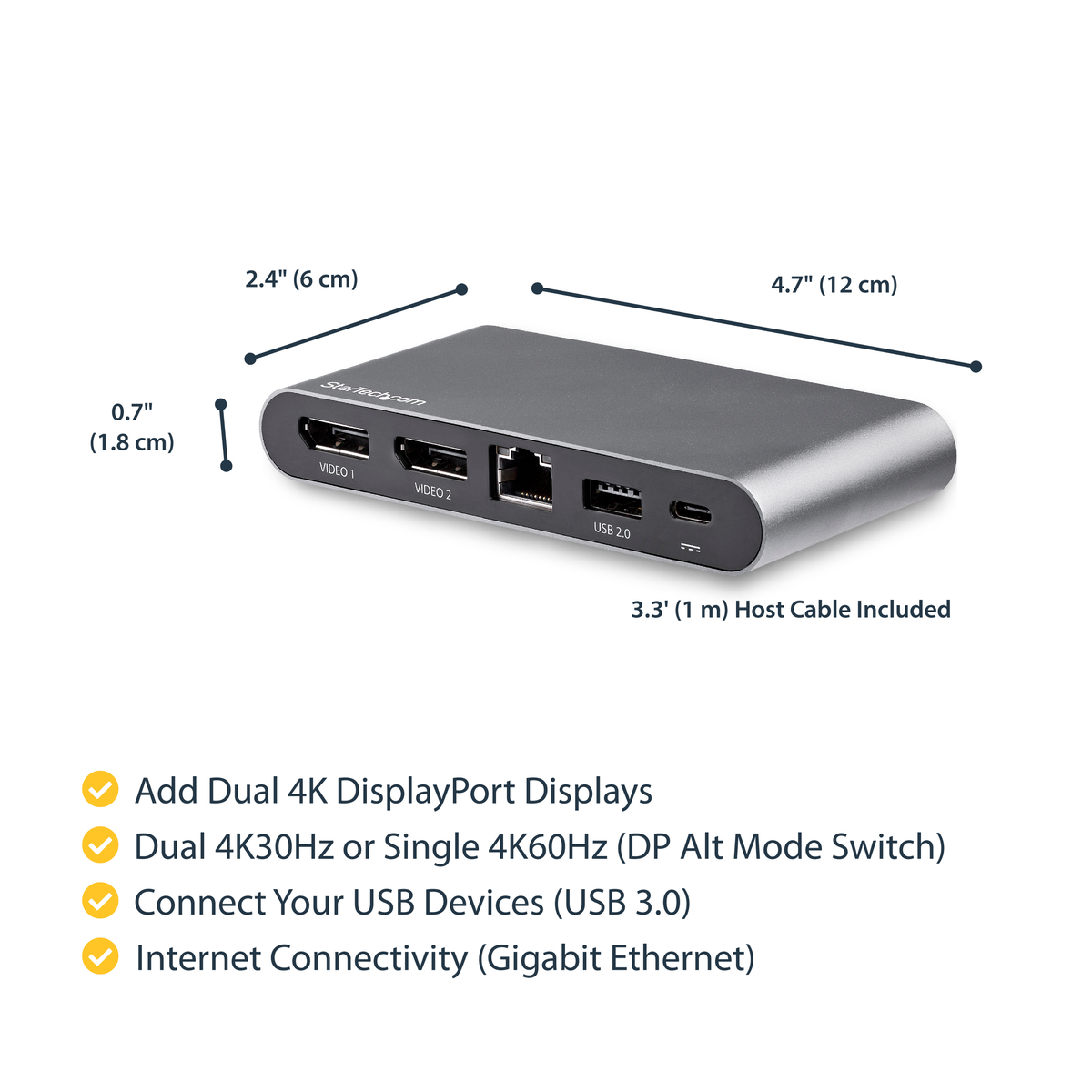 USB C Multiport Adapter - Dual DP - PD