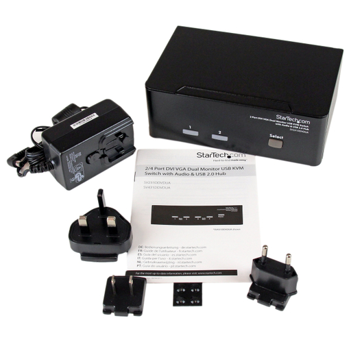 2 Port DVI VGA Dual Monitor KVM Switch
