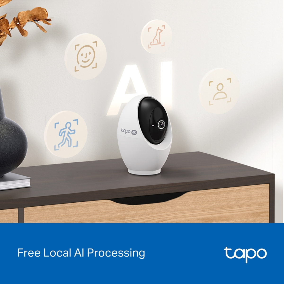 PAN/TILT AI HOME SECURITY WI-FI CAMERA