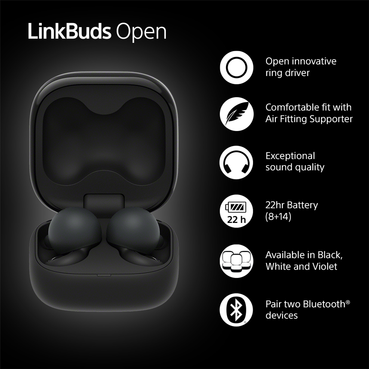 Linkbud Open Black