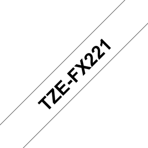 Brother, TZEFX221 9mm Flexi Blk On Wt Label Tape