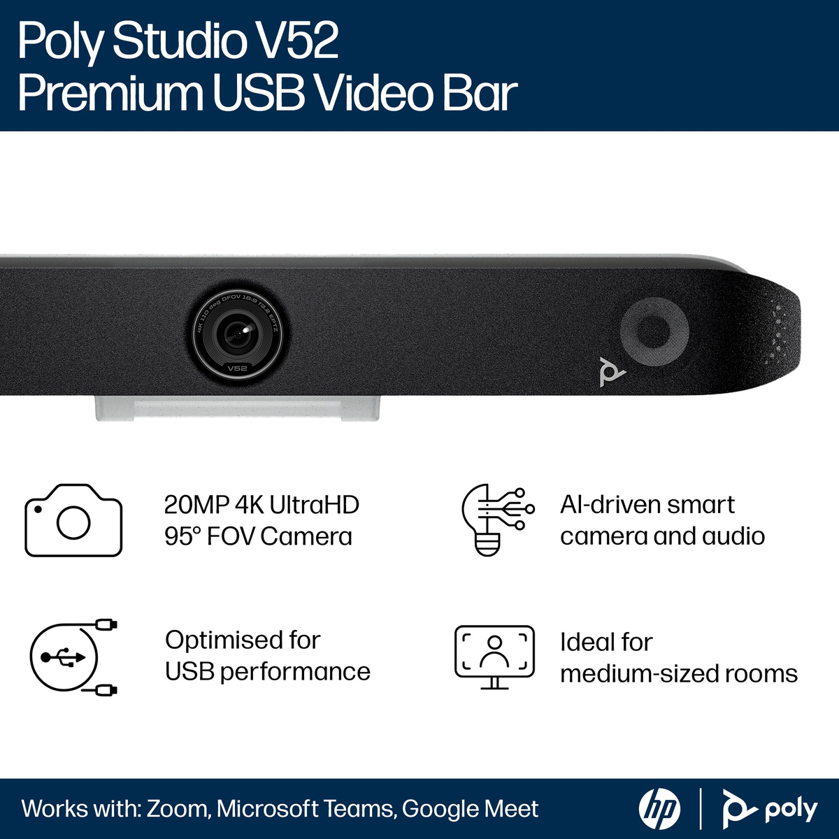 Poly Studio V52 USB Video Bar