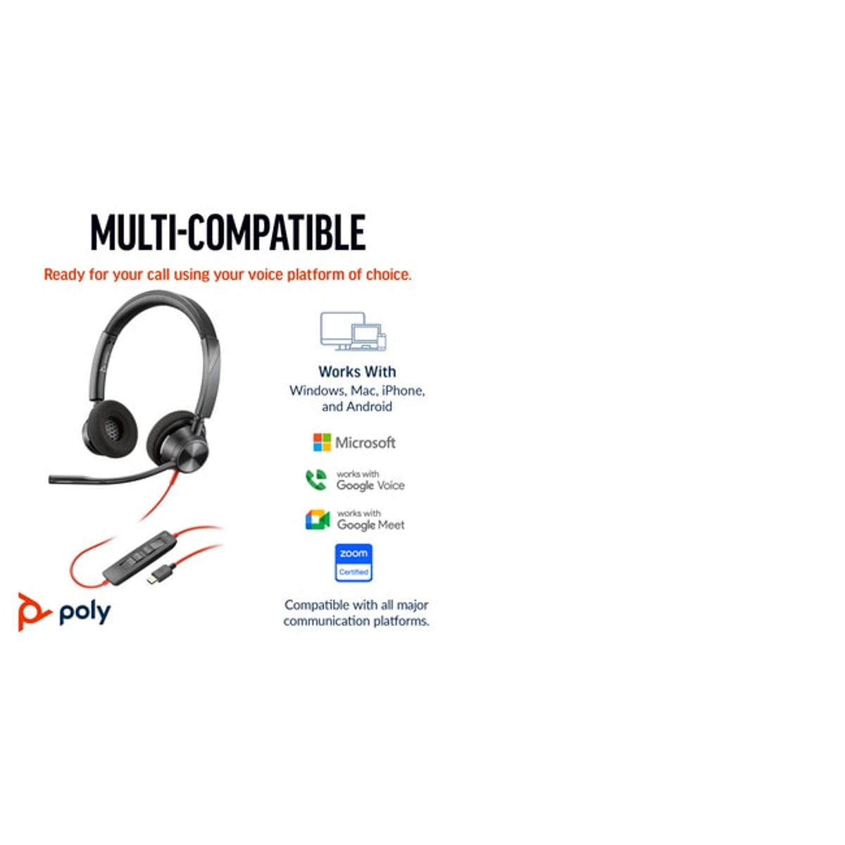 Poly BW 3320 Stereo -M USB-C HS +USB-C/A