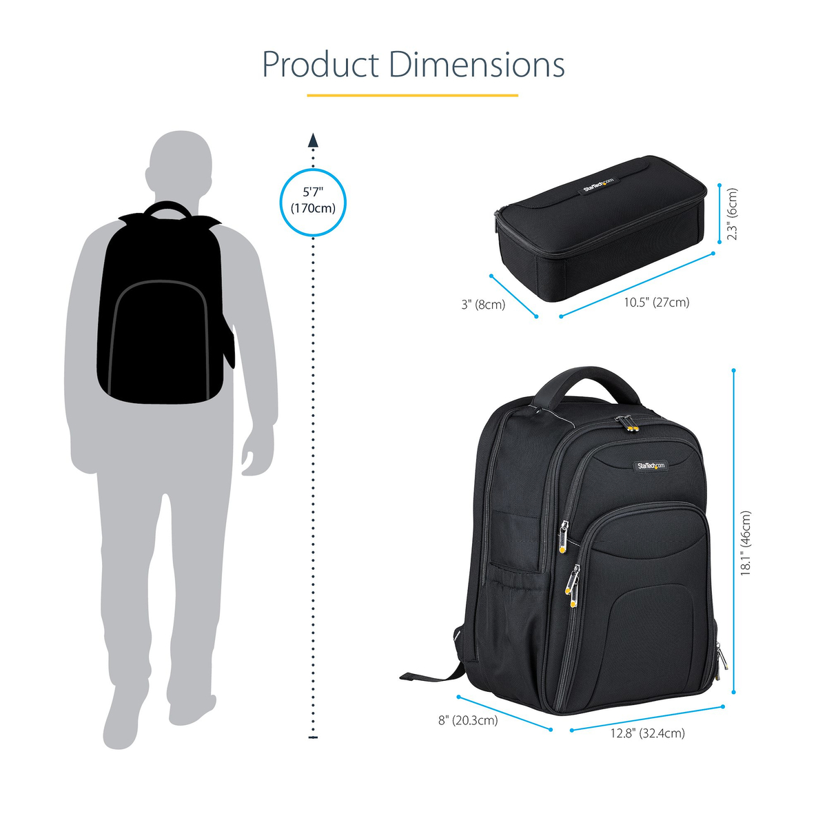 17.3in Laptop Backpack w/ Accessory Case