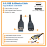 USB 3.0 Black A-Micro-B Device Cable 3ft