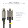 1m Side Screw Locking USB C Cable 10Gbps