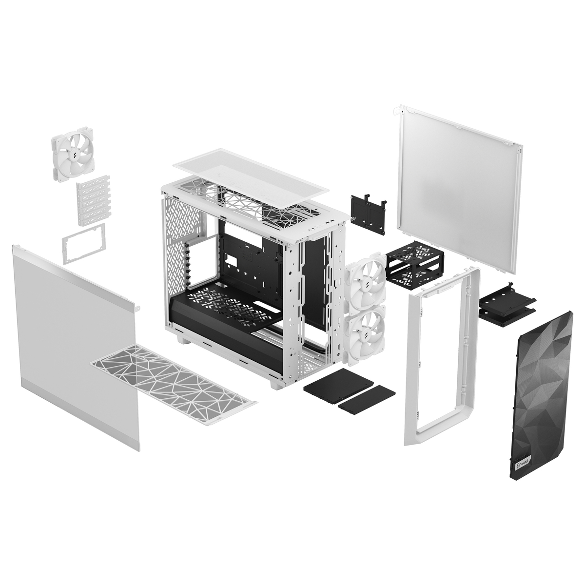 CASE ATX Meshify 2 Lite Wht TG Clear