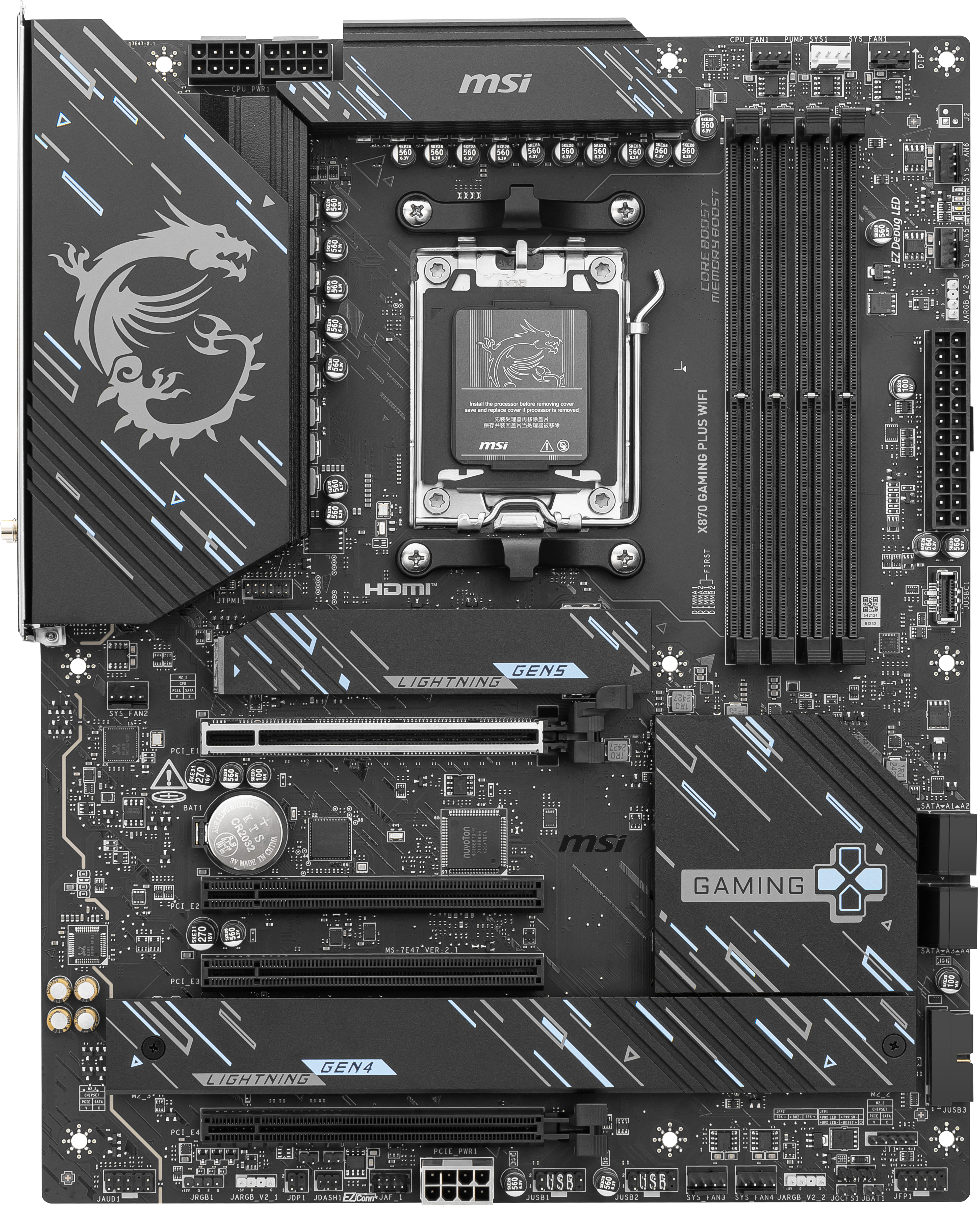 MSI, MB AMD AM5 X870 GAMING PLUS WIFI ATX