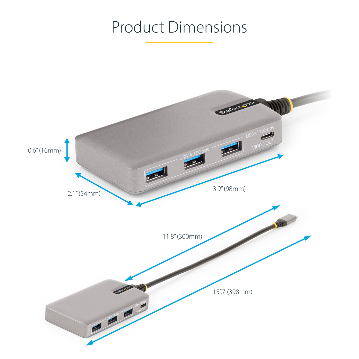 4-Port USB-C Hub with USB-C Video Output