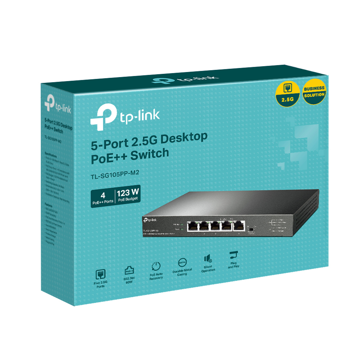 5-Port 2.5G Switch with 4-Port PoE++