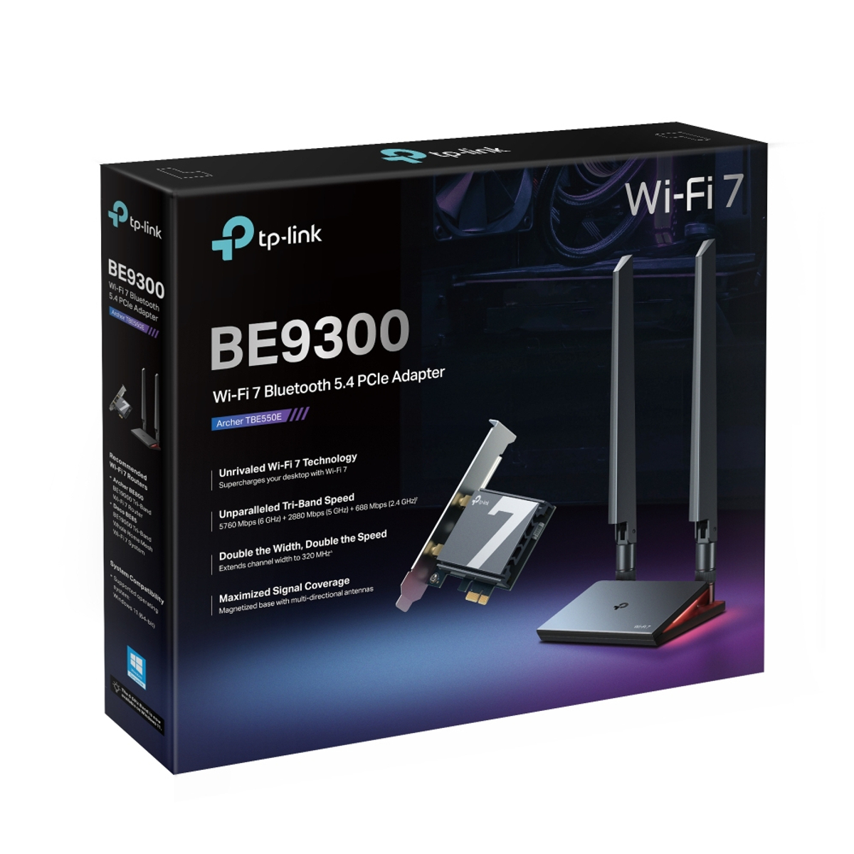 BE9300 Wi-Fi 7 Bluetooth PCIe Adapter