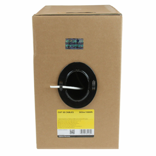 1000ft Black CMR Cat5e Solid UTP Riser