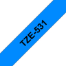TZE531 12mm Black On Blue Label Tape