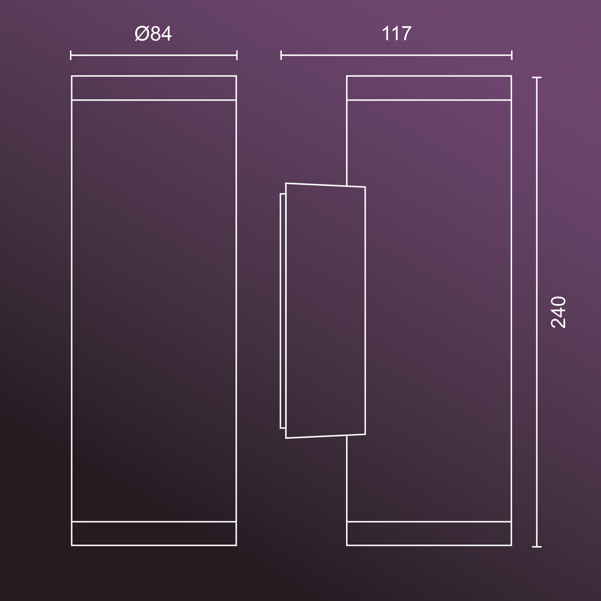 HB - Hue Appear Wall Light Inox 2Pk