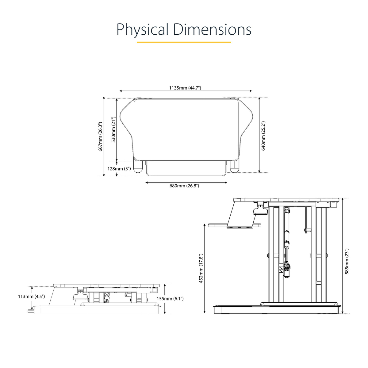 Corner Sit Stand Desk Converter 35x21in