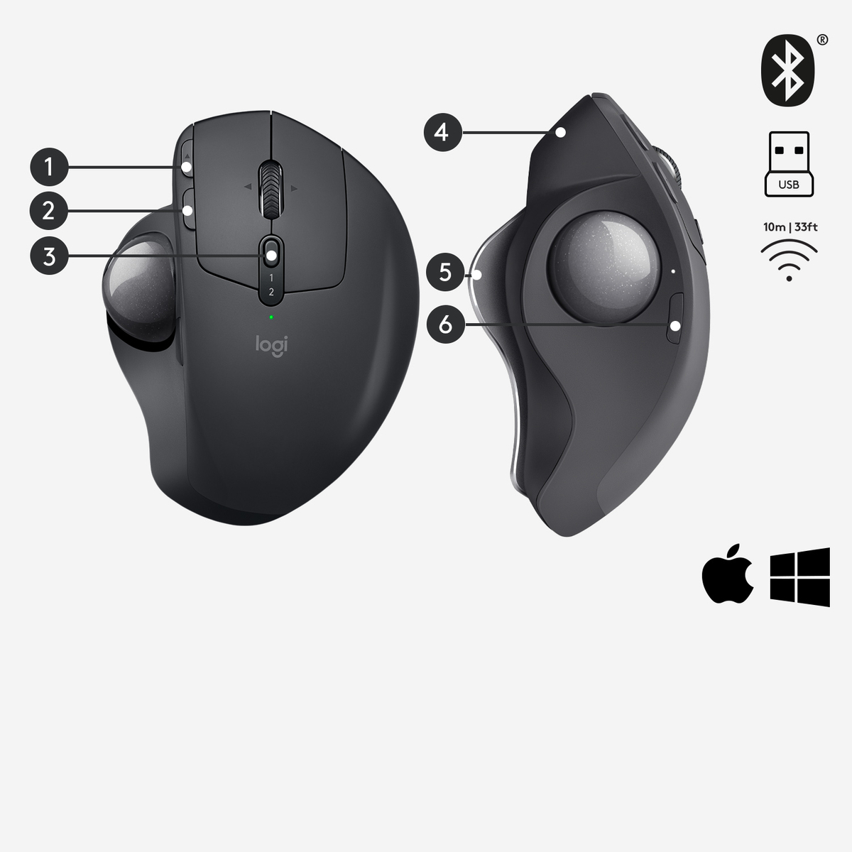 MX Ergo - Graphite - Trackball