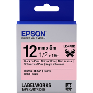 Epson, Black on Pink Satin Ribbon 12mm x5m