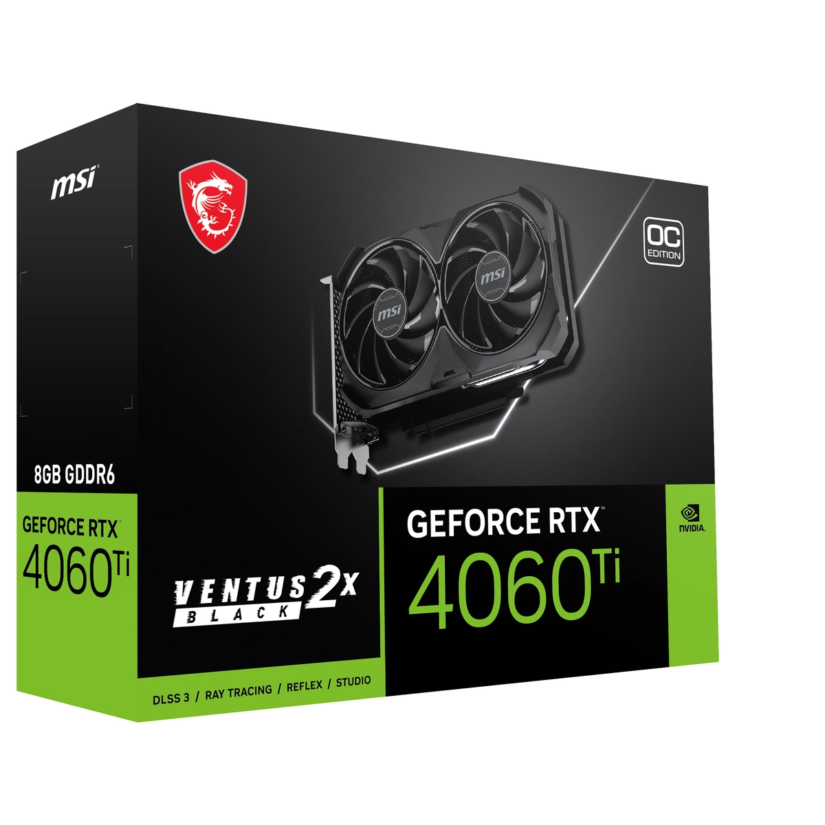 GPU RTX 4060 TI VENTUS 2X BLK OC 8GB Fan