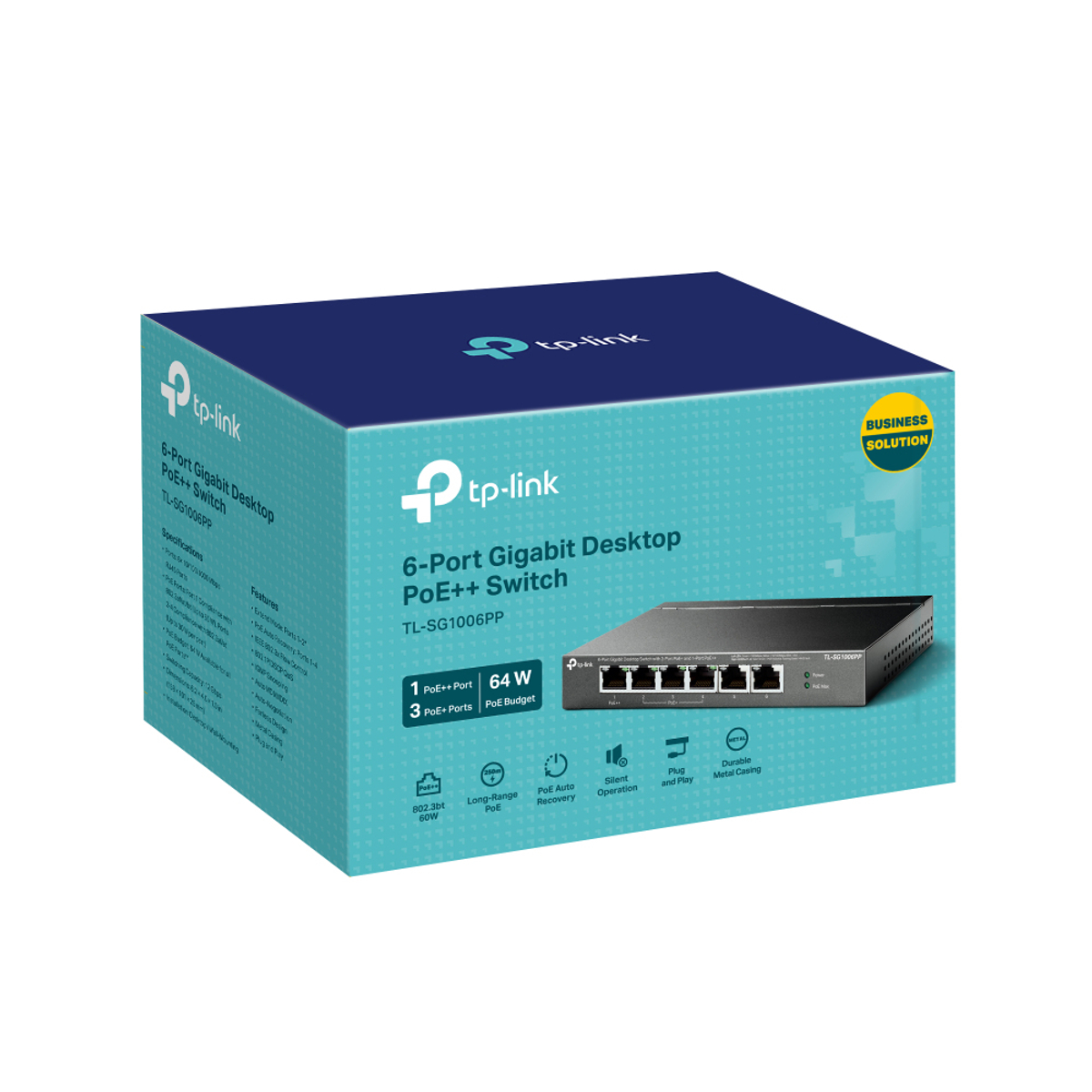 6p Gb  Switch 3-Port PoE+ 1-Port PoE++