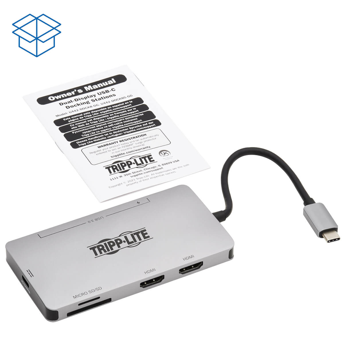 USB-C DCK DUAL DSPLY HDMI USB-A HUB 100W