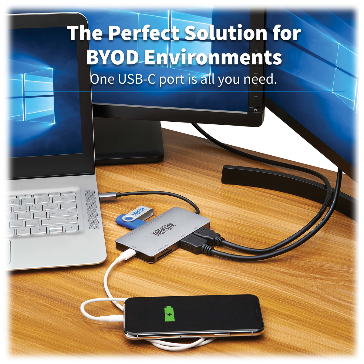 USB-C DCK DUAL DSPLY HDMI USB-A HUB 100W
