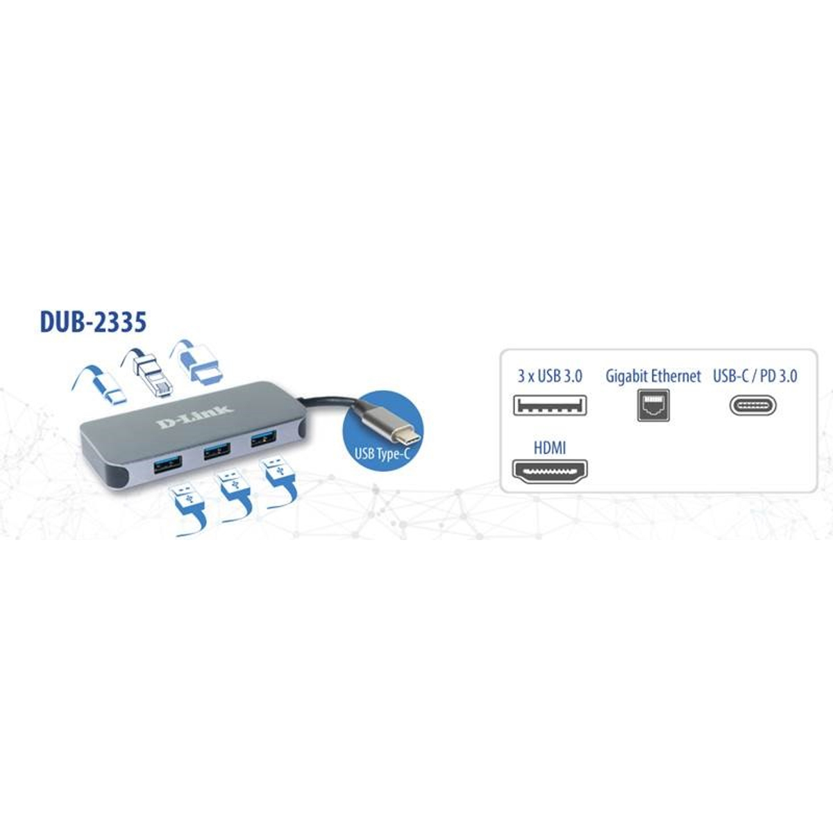 6-in-1 USB-C Hub w HDMI/Gigabit Ethernet